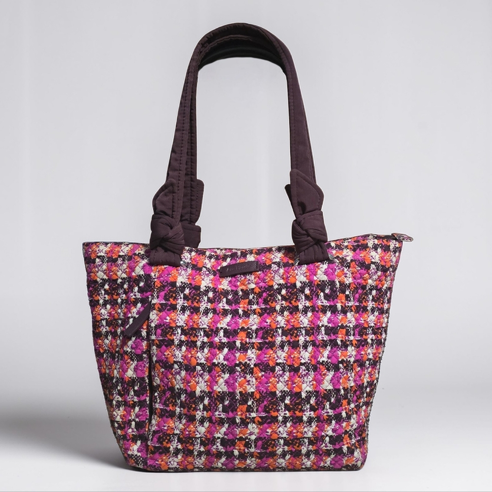 Vera Bradley Hadley East West Quilted Houndstooth Tweed Pattern Tote Bag